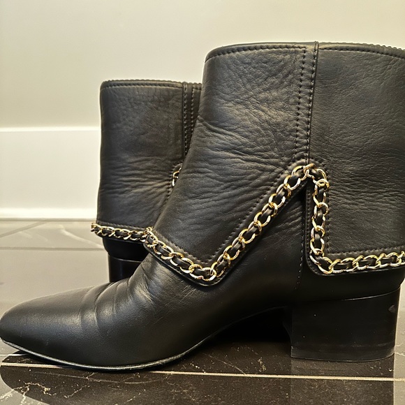 Chanel gold over black bootie with gold hardware - Picture 2 of 6